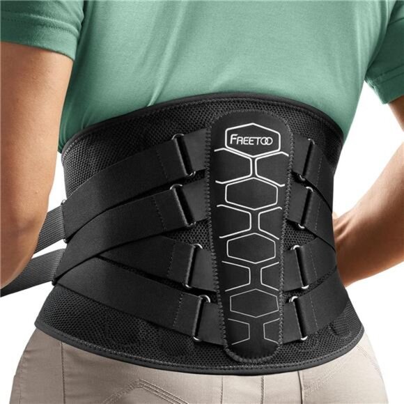 FREETOO Back Brace for Lower Back Pain Relief with Pulley System,Lumbar Support - Picture 1 of 7